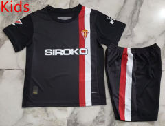 25-26 Sporting de Gijón Away Black Kids/Youth Soccer Uniform-4193