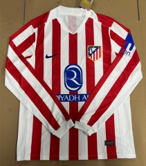 (S-4XL) 2025-26 Atletico Madrid Home Red&White LS Thailand Soccer Jersey AAA-422