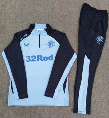 25-26 Rangers Football Club Light Blue Thailand Soccer Tracksuit-4692