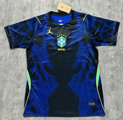 (S-4XL) 26-27 Brazil Away Blue&Black Thailand Soccer Jersey AAA-4506