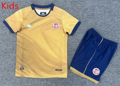 25-26 Tunisia 2nd Away Yellow Kids/Youth Soccer Uniform-7809