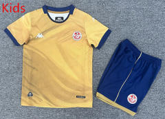 25-26 Tunisia 2nd Away Yellow Kids/Youth Soccer Uniform-7809