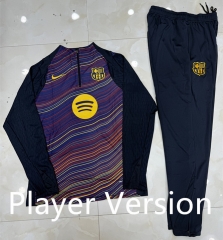 Player Version 25-26 Barcelona Black&Purple Thailand Soccer Tracksuit-4627