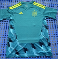 (S-4XL) 2026 World Cup Spain Goalkeeper Blue Thailand Soccer Jersey AAA-4124