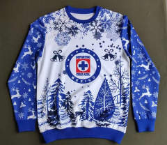 25-26 Cruz Azul Blue&White Thailand Soccer Tracksuit Top-912