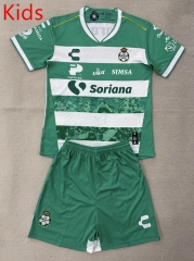 25-26 Santos Laguna Home White&Green Kids/Youth Soccer Uniform-AY