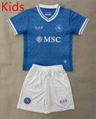 25-26 Napoli Home Blue Kids/Youth Soccer Uniform-AY