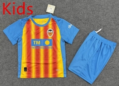 25-26 Correct Version Valencia 2nd Away Yellow&Blue Kids/Youth Soccer Uniform-6748