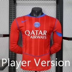 Player Version 25-26 Paris SG 2nd Away Red LS Thailand Soccer Jersey AAA-888