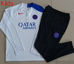 (T90) 25-26 Paris SG White Kids/Youth Soccer Tracksuit-815