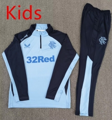 25-26 Rangers Football Club Light Blue Kids/Youth Soccer Tracksuit-4692