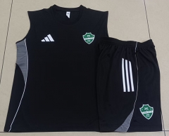 25-26 Al Ahli Saudi Black Thailand Soccer Vest Tracksuit-815
