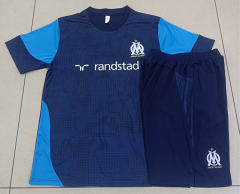 25-26 Olympique de Marseille Up-cyan Inkjet Short-sleeved Thailand Soccer Tracksuit-815