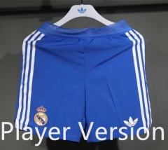 Player Version 25-26 Real Madrid 2nd Away Blue Thailand Soccer Shorts-4563
