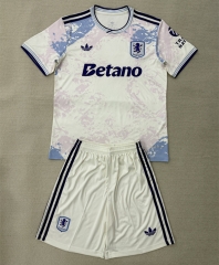25-26 Aston Villa 2nd Away White&Pink Soccer Uniform-AY