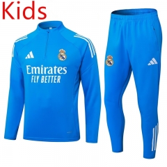 25-26 Real Madrid Laker Blue Kids/Youth Soccer Tracksuit-411
