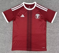 (S-4XL) 26-27 Qatar Home Red Thailand Soccer Jersey AAA-8025