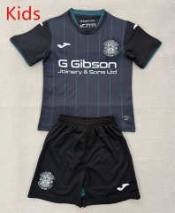 25-26 Hibernian 2nd Away Black&Gray Kid/Youth Soccer Uniform-AY