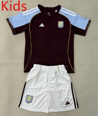 25-26 Aston Villa Home Red&Blue Kids/Youth Soccer Uniform-AY