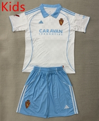 2025-2026 Real Zaragoza Home White Kids/Youth Soccer Uniform-AY