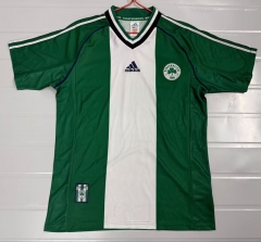 Retro Version 98-99 Panathinaikos F.C. Home White&Green Thailand Soccer Jersey AAA-503