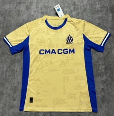 (S-4XL) 25-26 Olympique de Marseille 3rd Away Yellow Thailand Soccer Jersey AAA-4506