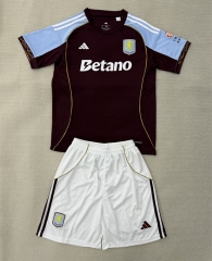 25-26 Aston Villa Home Blue&Red Soccer Uniform-AY