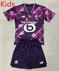 25-26 Lille OSC 4th Away Pink&Purple Kid/Youth Soccer Uniform-AY