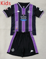 2025-2026 Real Valladolid Away Black&Purple Kid/Youth Soccer Uniform-AY