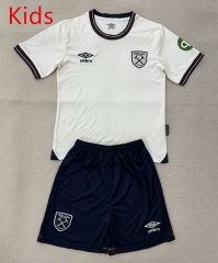 25-26 West Ham United Away White Kids/Youth Soccer Uniform-AY