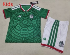 26-27 Mexico Home Green Kids/Youth Soccer Uniform-507