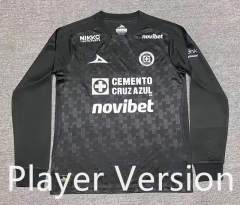 (S-4XL) Player Version Cruz Azul 2nd Away Black LS Thailand Soccer Jersey AAA-912
