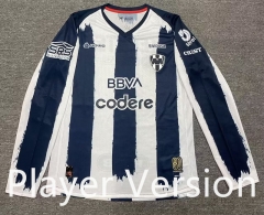 (S-4XL) Player Version 25-26 Monterrey Home White&Blue LS Thailand Soccer Jersey AAA-912