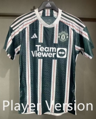 (S-3XL) Retro Player Version 23-24 Manchester United Away Green Thailand Soccer Jersey AAA-4563