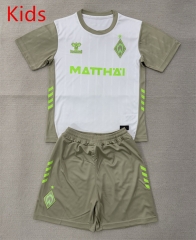 25-26 SV Werder Bremen Away White&Green Kids/Youth Soccer Uniform-AY