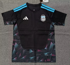 (S-4XL) 26-27 Argentina Goalkeeper Black Thailand Soccer Jersey AAA-5378