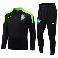 25-26 Brazil Black Thailand Soccer Tracksuit-411