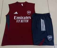 25-26 Arsenal Maroon Thailand Soccer Vest Tracksuit Uniform-815