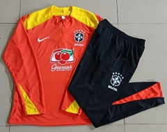 25-26 Brazil Orange Thailand Soccer Tracksuit-815