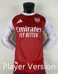 (S-3XL) Player Version 25-26 Arsenal Home Red LS Thailand Soccer Jersey AAA-2016