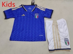 26-27 Italy Home Blue Kids/Youth Soccer Uniform-507