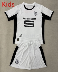 25-26 Stade Rennais Away White Kids/Youth Soccer Uniform-AY