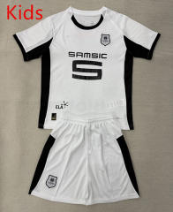 25-26 Stade Rennais Away White Kids/Youth Soccer Uniform-AY