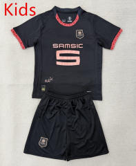 25-26 Stade Rennais 2nd Away Black Kids/Youth Soccer Uniform-AY