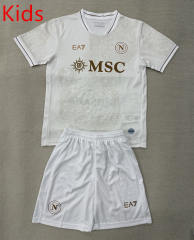 25-26 Napoli Away White Kids/Youth Soccer Uniform-AY
