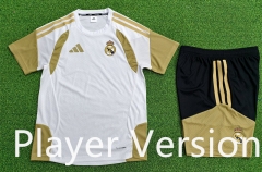 Player Version 25-26 Real Madrid White&Yellow Thailand Soccer Uniform-9926