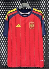 (S-4XL) 2026 World Cup Correct Version Spain Home Red Thailand Soccer Jersey AAA-2483