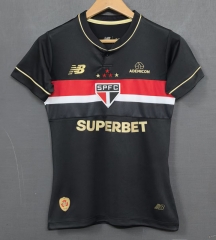 2025-2026 Sao Paulo Futebol 2nd Away Black Thailand Women Soccer Jersey AAA-3079