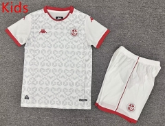 25-26 Tunisia Away White Kids/Youth Soccer Uniform-7809