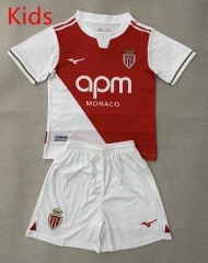 25-26 Monaco Home Red&White Kids/Youth Soccer Uniform-AY